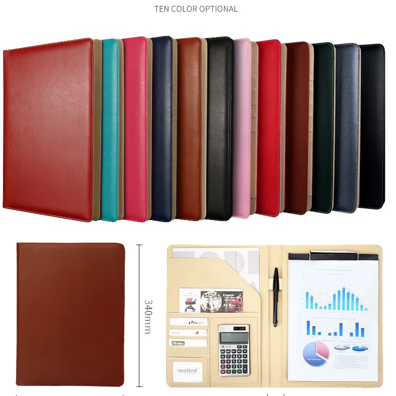 A4 Writing Notepad Pen Holder Card Pocket Organizer Document Calculator