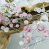 Wholesale Pink/Clear Acrylic Wire Crystal Garland For Christmas Tree
