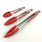 Promotional set of 3 stainless steel and silicone material food clips