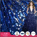 Manufacturer price different design soft shining blue color changing sequin fabric
