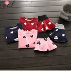 Wholesale 2018 winter new longsleeve love print girls clothing sets