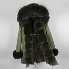 Womens fox Fur Coat Jackets Luxurious fox faux sable Fur mid length Coat Fashion Genuine Parka Winter Jacket