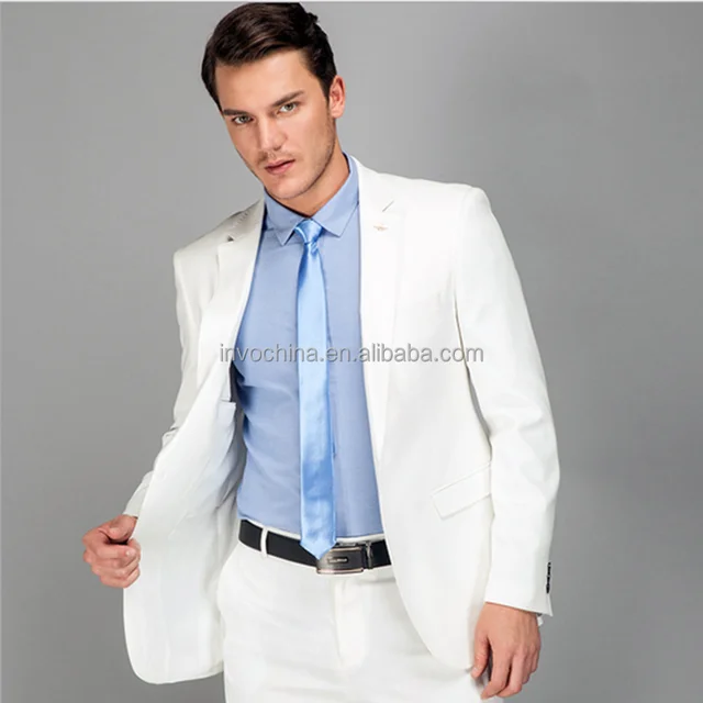 wholesale fashion handmade quality white color mens suits