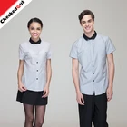2018 Fashion Hotel Restaurant Waiter Summer Workwears Uniform Shirts