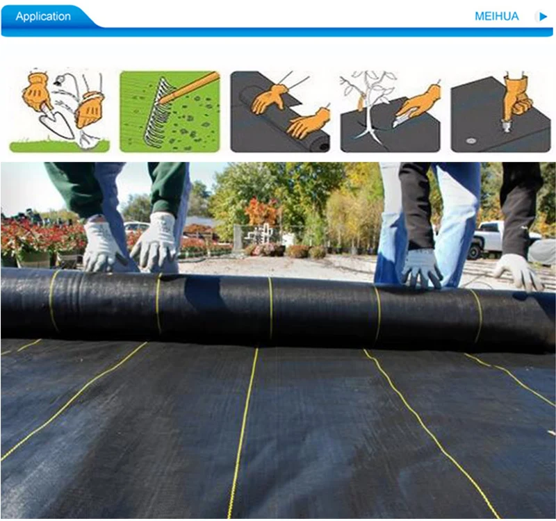 wholesale black polyethylene anti insect film weed control mat