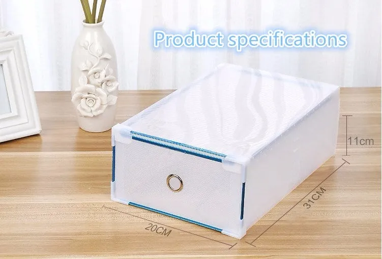 Atistic SFJ NEW Eco-Friendly Shoe Storage Box Case Transparent Plastic Storage Box Rectangle PP Shoe Organizer Thickened drawer Shoe Box (25)