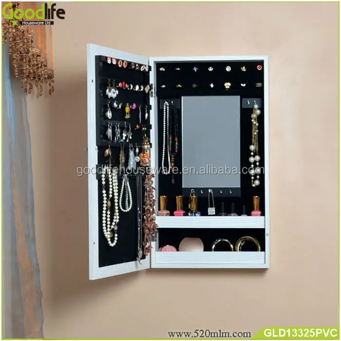GLD13325mirror jewelry cabinet-3