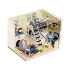 Wooden toy diy doll house for children 3 d dollhouse miniature house guangzhou
