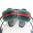 slide sandals 2018 luxury collection women real fur fox fur slippers winter fashion