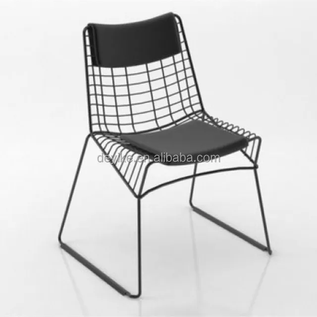 2018 New Metal Wire Back Dinning Chair With Leather