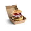 Best Seller Custom Brown Kraft Paper Fast Food Take Out Hamburger Box