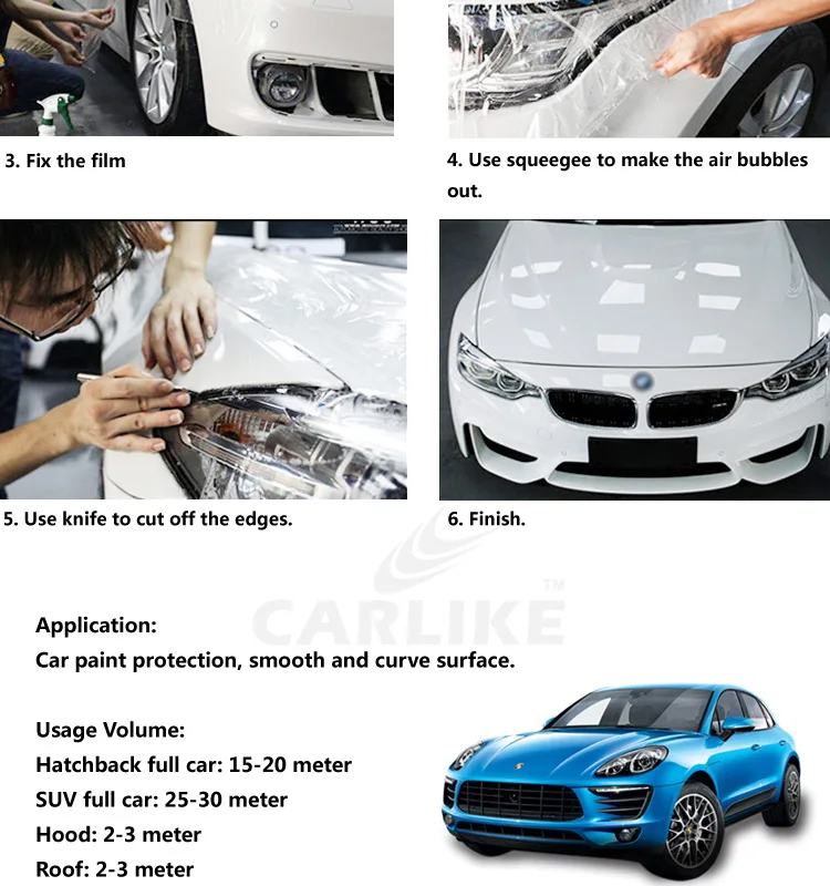 Car Paint Protector Auto-car Wrap Vinyl Film Clear TPH Adhesive Protective Film
