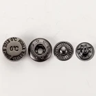 Custom metal plates brand logo black snap button for clothing