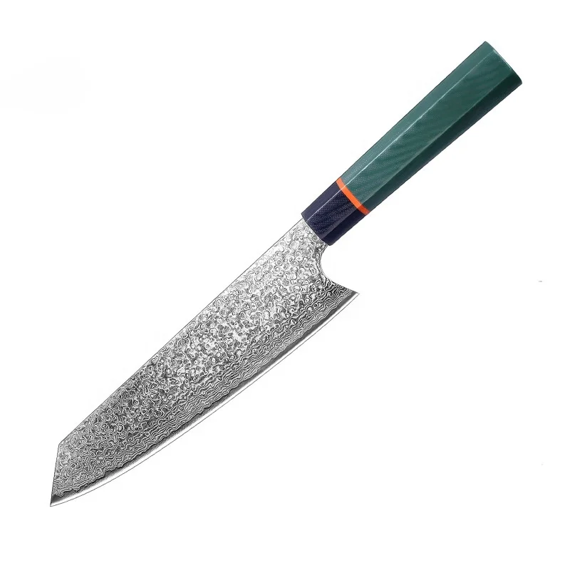 Homesen 8 дюймов кованые Профессиональный японский Дамаск сталь кухня шеф повар ножи с G10 octagon ручка