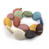 LB1065 Multicolor Lava Volcanic Coin Beads,Lava Rock Disc Round Beads