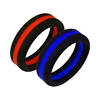 Wholesale in stock silicone wedding finger ring thin red line rubber rings for men and women