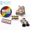 High quality custom flag shoe shaped metal colorful enamel glitter rainbow lesbian gay pride lgbt pin badge