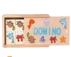 china online shopping 28 pcs hot-sale sea animal baby's safety gift small size puzzle wooden boxkids domino game set
