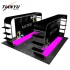 Customized design advertising custom shape quick show exhibition booth with plastic slatwall panels