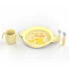 Cartoon Dinner Set New Style 4 PCS Cartoon Design Biodegradable Eco-Friendly Kid Baby Dinner Plate Set