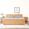 Hot Sale Nordic Design Apartment Hotel Furniture Wood Modern Bed In Bedroom