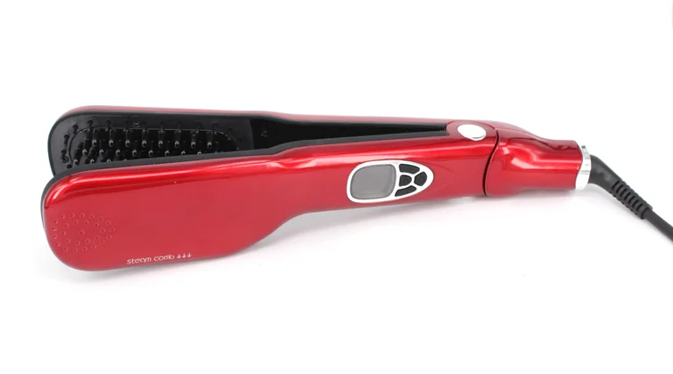 2017 Hot Sell Custom Steam Comb Electric Professional Ceramic Steam Hair Straightener Brush