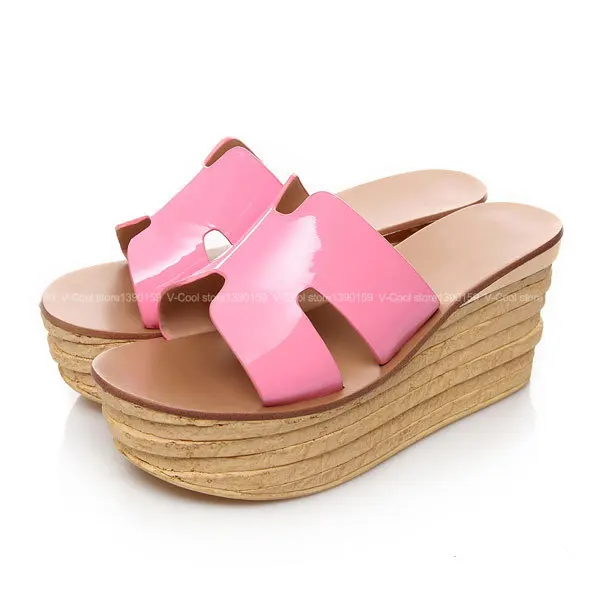 2015 Hot Women H Sandals Summer Casual H Slippers Classic Woman Fahsion Sandals Casual Lady Beach Shoes Sandalias Corcho
