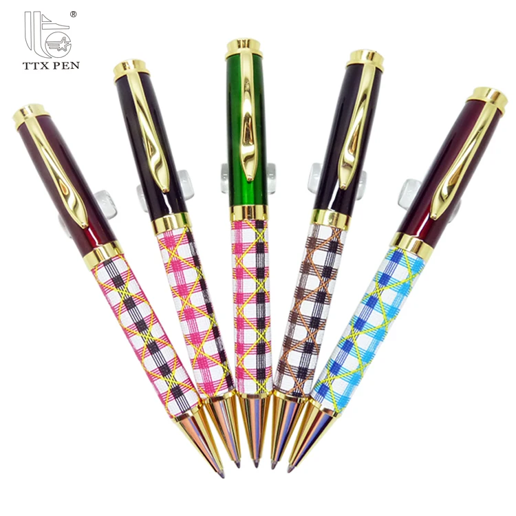 2018 hot Selling Metal Ballpoint Pen With Color Stripe Metal Ball Pens