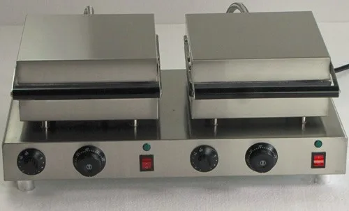Double Head 220v Commercial Electric rectangle cone waffle baker _round waffle maker