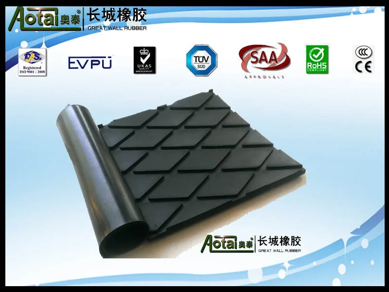professional rubber sheet manufacturer high friction 6mm-12mm thickness diamond rubber sheet