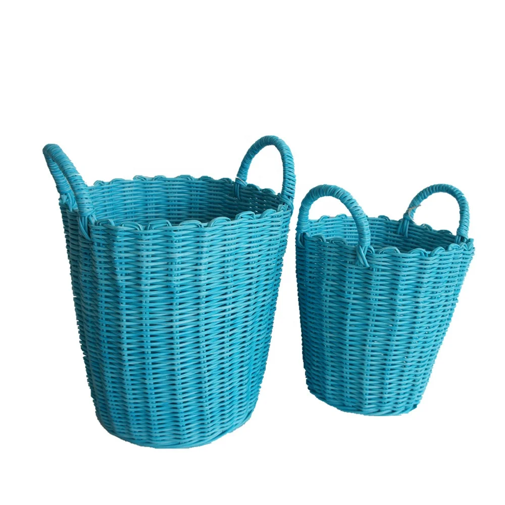 classical new material plastic hand woven big laundry basket