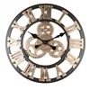 Roman numerals Retro Rustic Vintage big Wooden 23 Inch antique bronze Gear Wall Clock