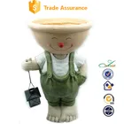 MGO cartoon kids with lantern outdoor garden statue pots and planters