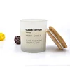 Color scented glass candle with paraffin bamboo lid