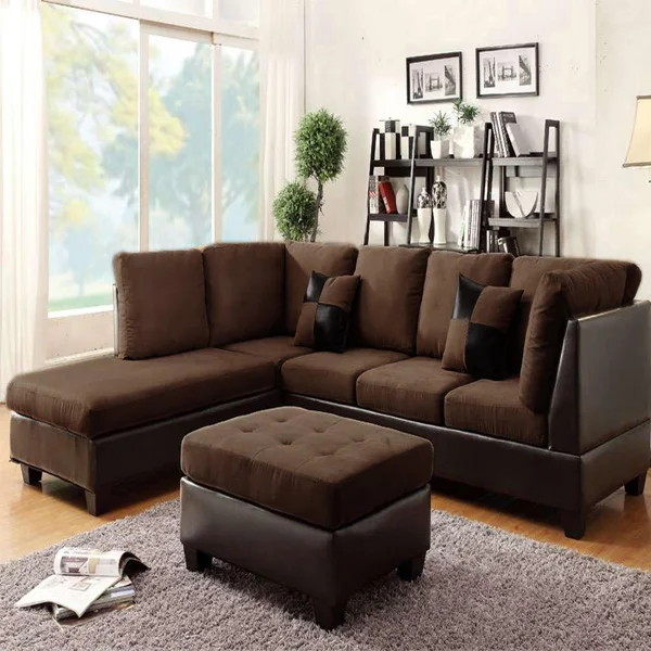 American Style Living Room Specific Use Dark Brown Chocolate Pu