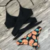 Ladies Push-up Padded Bra Pineapple Pattern Bikini Set Swimwear Separates Swimsuit Bathing Suit Beachwear