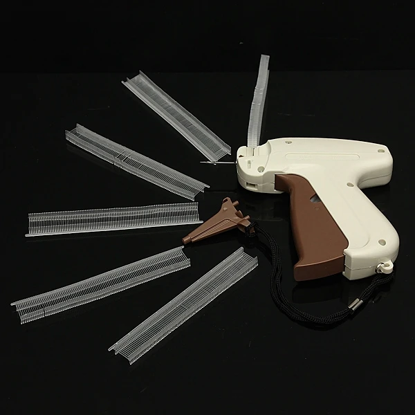 Brand New Clothes Garment Price Label Tagging Tag Gun+1000 Barbs Fastener White