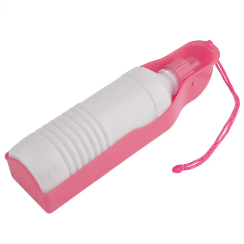 Potable Pet Dog Cat Water Feeding Drink Bottle Dispenser Travel Bowl