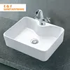 Eiffel ceramic wash basin malaysia price solid surface rectangular bathroom sink bowl white square wash above counter basin