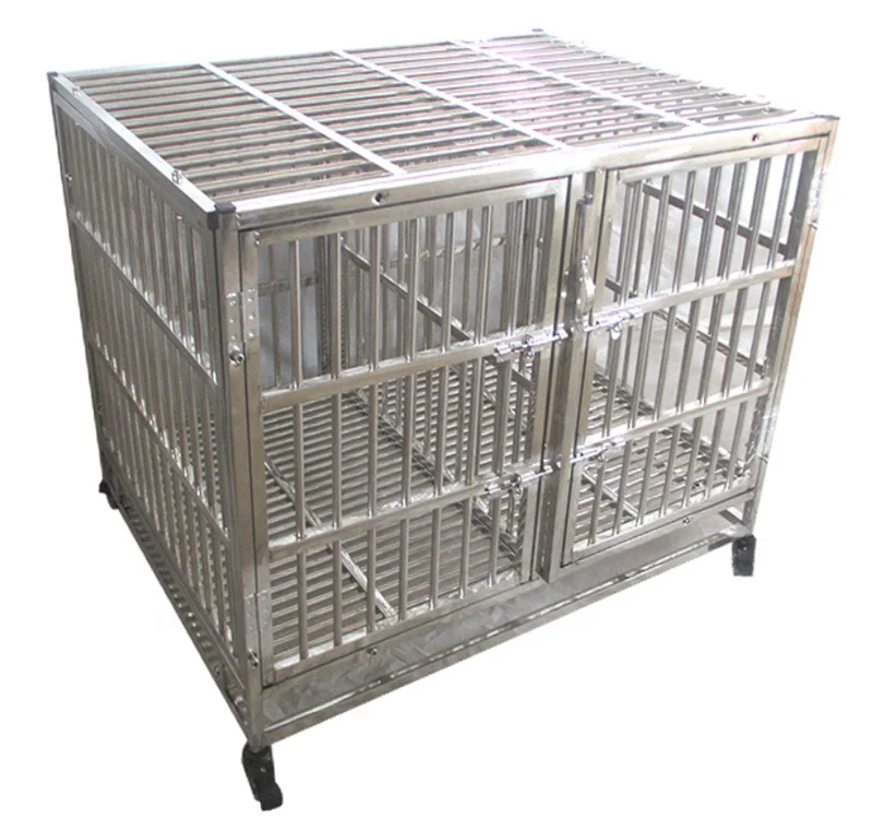 Xl Size Double Door 128 89 106 Cm Folding Stainless Steel Dog Cage Pet House For Pet Cage Pet Accessory Buy Pet Product Dog Pet Products Pet Cages