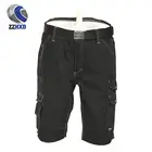 65% polyester35% cotton twill fabricThe causal reflective piping work shorts with pockets