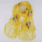 2019 New arrival summer scarf shawl fashion silk acrylic mixed embroidery scarf for women