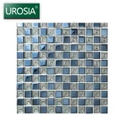 small square iridescent crystal glass mosaic kitchen backsplash wall tile/ electroplate swimming pool tile glass