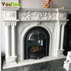 Stone Fireplace Frame Indoor Used Marble Decorative Fireplace Mantel