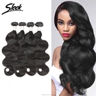 Sleek 8A natural black 10-30 Inch body wave Brazilian Remy cuticle aligned Human Hair weaving Extensions