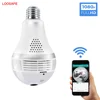 360 Degree IP Home Camera Bulb Security Wifi Light Fish Eye Panoramic Light Remote Home Security System 2MP Motion Detection