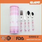 Business Gift Best Popular Christmas Gift Set Pink Plastic Handle Cutlery