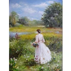 art pictures handmade plain scenery beautiful lady figure oil painting for home decoration