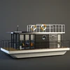 moored house boat rotomolding customized floating home for rental to holiday goers