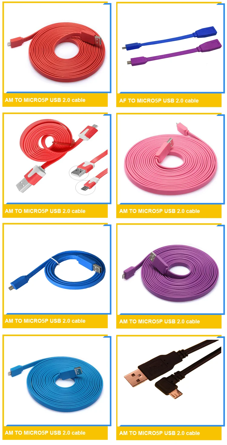 PVC jacket white round cable micro 5p usb cable mobile phone data line - ANKUX.COM